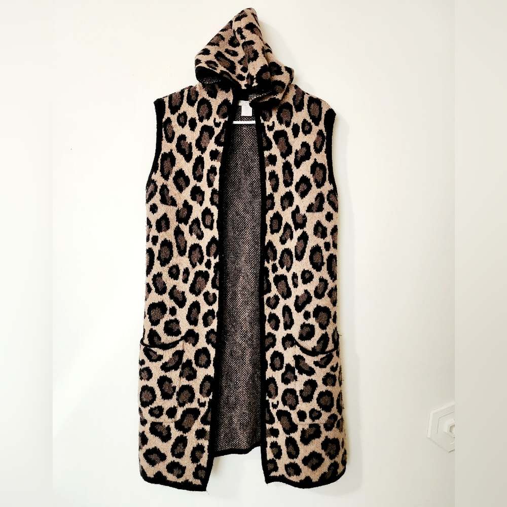 Christian Siriano hooded sleevesless cardigan